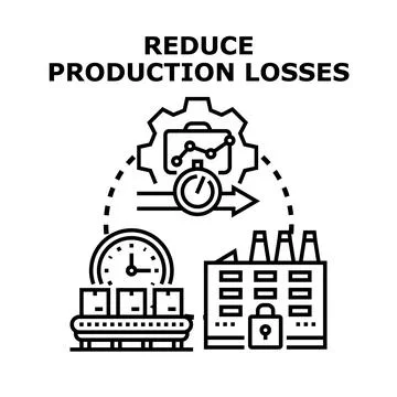 Reducing production losses and optimizing business efficiency Stock Illustration