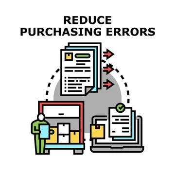 Reducing purchasing errors and optimizing procurement process 스톡 일러스트