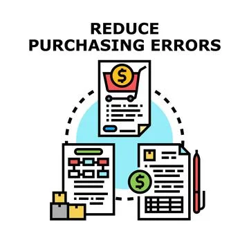 Reducing purchasing errors and optimizing order management system Stock Illustration