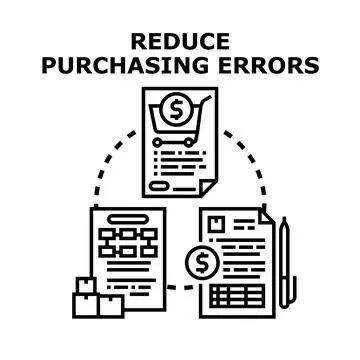 Reducing purchasing errors and optimizing order management system Stock Illustration