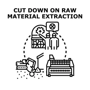 Reducing raw material extraction and promoting resource recycling loop 스톡 일러스트