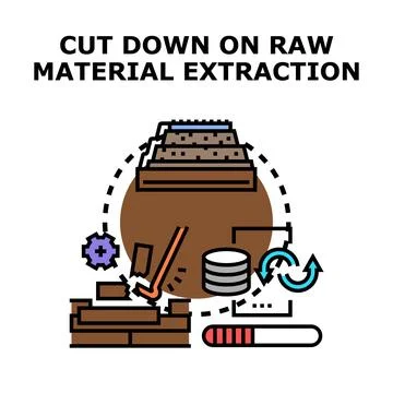 Reducing raw material extraction and promoting recycling Illustrazione stock