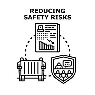 Reducing safety risks concept with assessment and training Illustrazione stock
