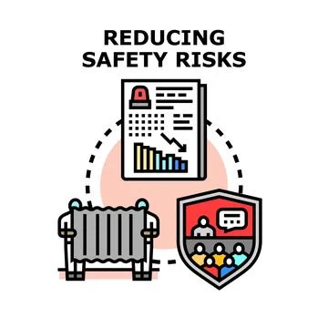Reducing safety risks concept with assessment and training Stock Illustration