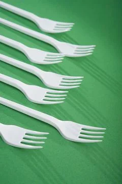 Reducing the use of plastic tableware Stock Photos