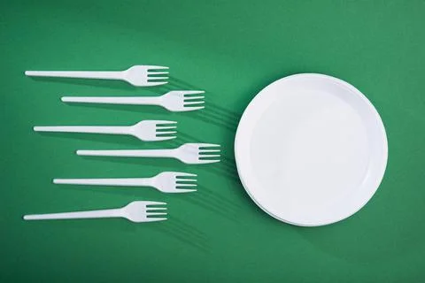 Reducing the use of plastic tableware Stock Photos