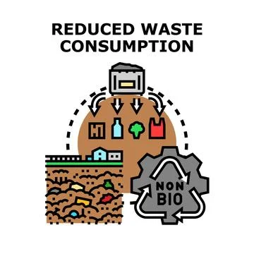 Reducing waste consumption and recycling management process Stock Illustration
