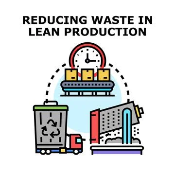 Reducing waste in lean production process concept 스톡 일러스트