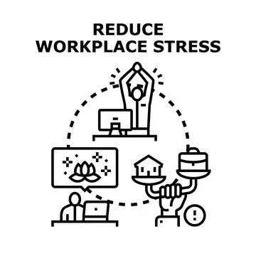Reducing workplace stress concept balancing responsibility and wellbeing Stock Illustration