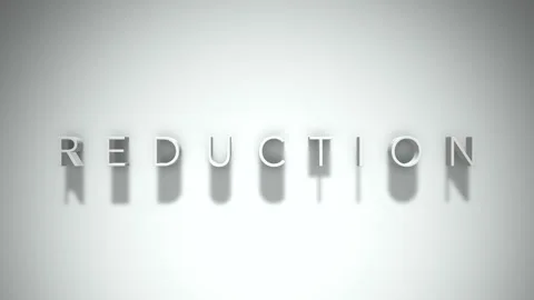 Reduction 3D title animation with shadows on a white background Stock Footage 296506301