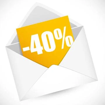 Reduction of 40 percent Stock Illustration