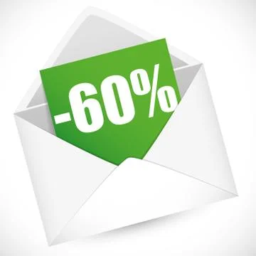 Reduction of 60 percent Stock Illustration