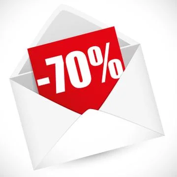 Reduction of 70 percent Stock Illustration
