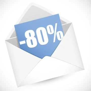 Reduction of 80 percent Stock Illustration