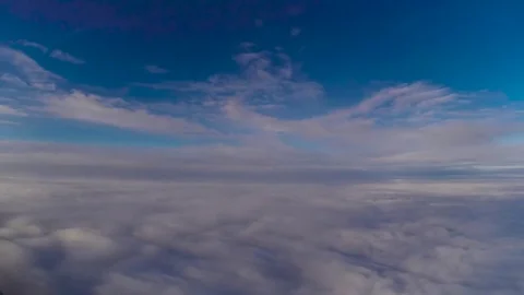 Reduction and entrance into the clouds Stock Footage 74019133