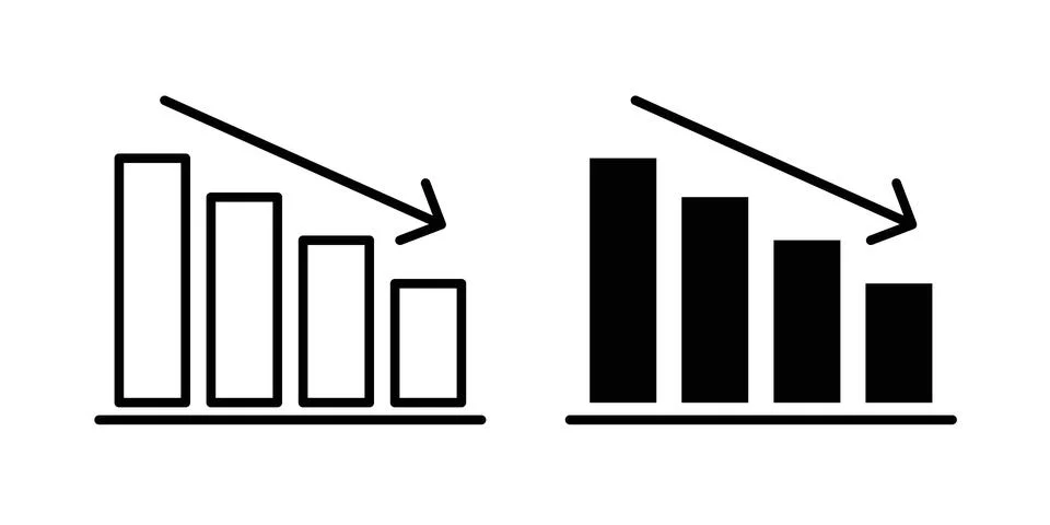 Reduction chart icon concept logo design collection Illustrazione stock