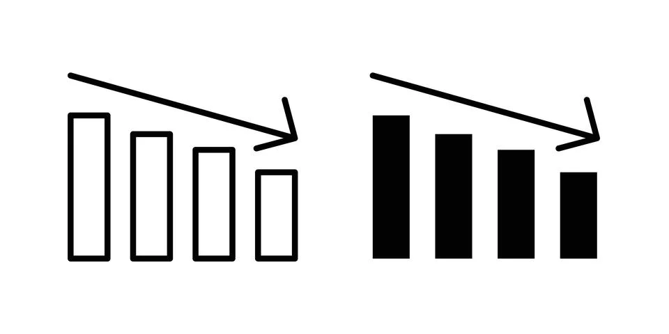Reduction chart icon graphic design. web icons vectors Stock Illustration