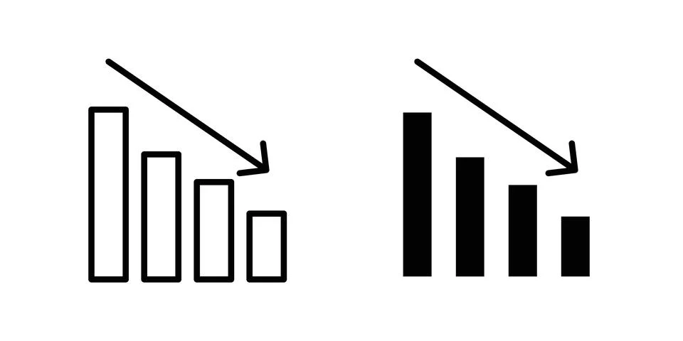 Reduction chart icon illustration vector, icon set for apps Stock Illustration