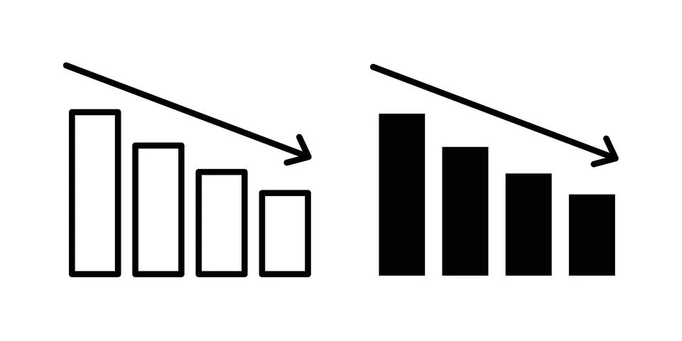 Reduction chart icon modern style vectors set Stock Illustration