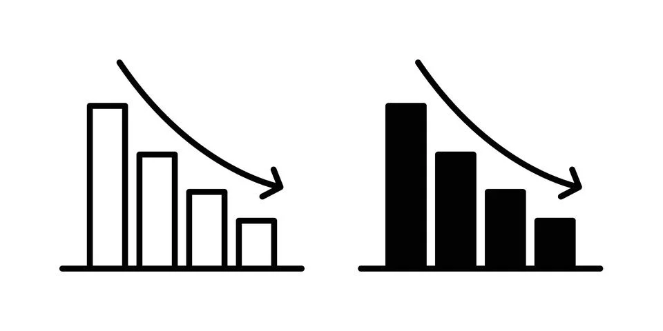 Reduction chart icon vector design illustrations Stock Illustration