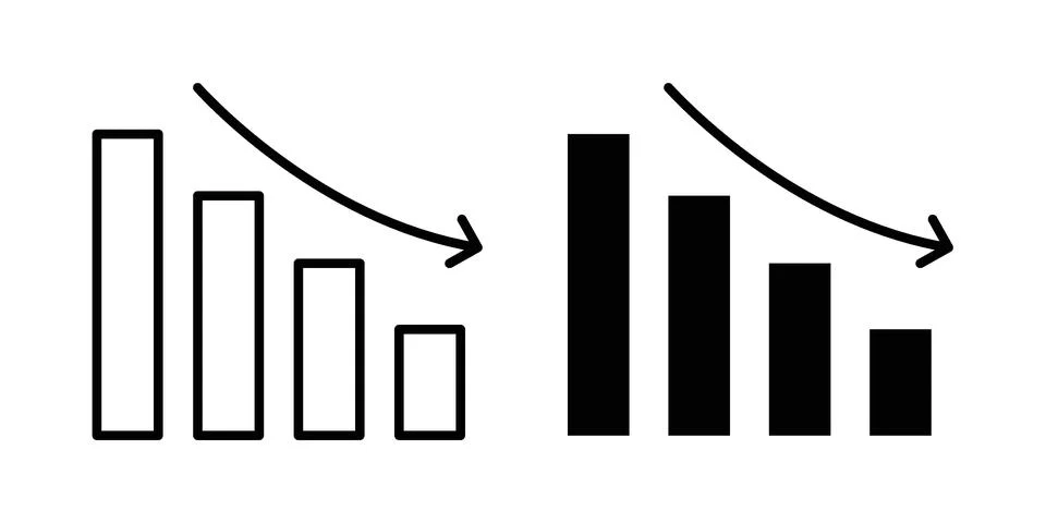 Reduction chart icon vector, illustration icon set Stock Illustration