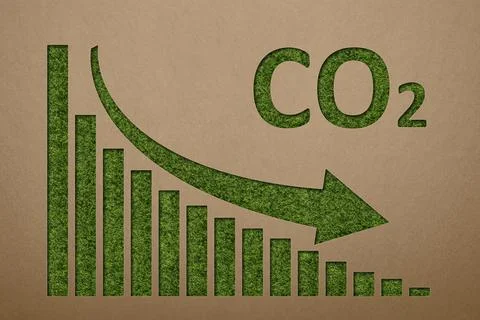 Reduction of CO2 emissions into the atmosphere. Net zero emissions. 3D rendering Stockillustratie