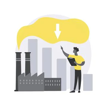 Reduction of gas emissions abstract concept vector illustration. 스톡 일러스트