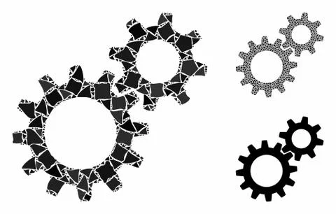 Reduction gears Composition Icon of Unequal Elements Stock Illustration
