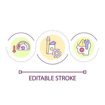 Reduction of industrial efficiency loop concept icon Stock Illustration