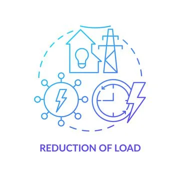 Reduction of load blue gradient concept icon Stock Illustration