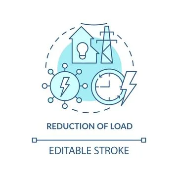 Reduction of load turquoise concept icon Stock Illustration