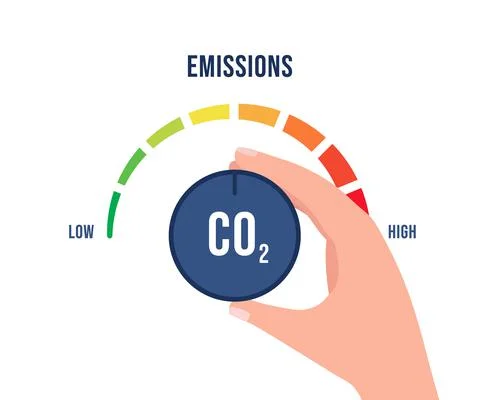 Reduction low CO2 emissions to limit global warming, climate change and safety 스톡 일러스트