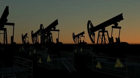 The reduction of oil production Stockbeeldmateriaal 81320451