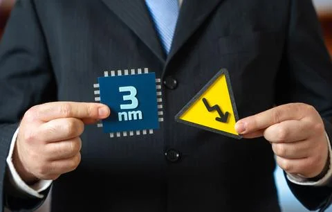 Reduction in the production of computer microchips using the 3nm process tech Stock Photos