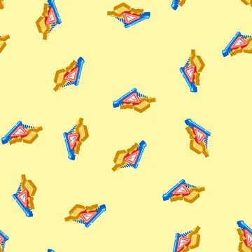 Reduction risk isometric icon seamless pattern Stock Illustration