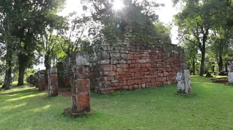 The Reduction San Ignacio Miní, Misiones in Argentina Vídeos de archivo 24752818