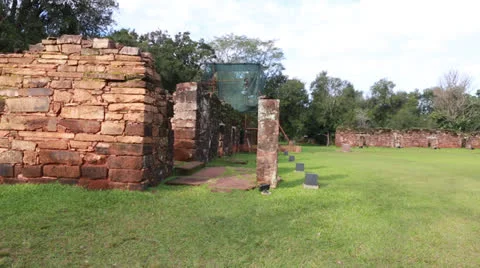 The Reduction San Ignacio Miní, Misiones in Argentina Vídeos de archivo 24752834