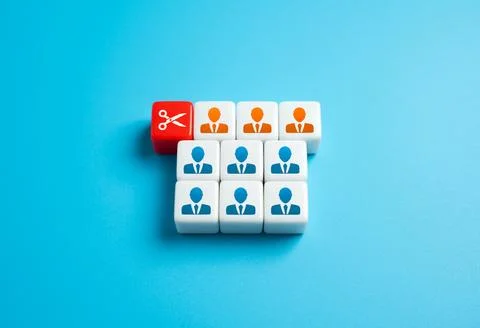 Reduction of the staff. The concept of dismissal. Optimization, reduction of  Foto stock