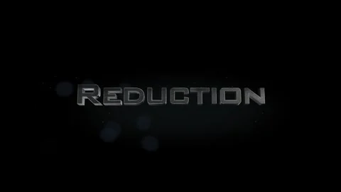 Reduction title 3D metal text on black alpha channel background Stock Footage 297200804