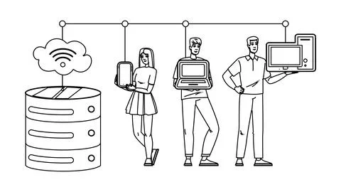 Redundancy server architecture vector イラスト素材