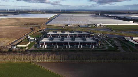 Redundant Data Center Computing Infrastructure Aerial 库存影片 325320300