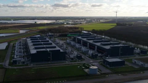 Redundant Data Center Computing Infrastructure Aerial 库存影片 325320363
