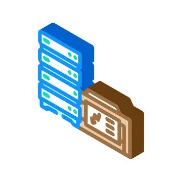 Redundant power supply data center isometric icon vector illustration Illustrazione stock