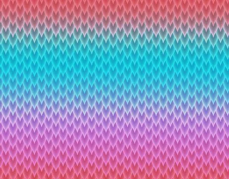 Red,violet and blue gradient snake skin pattern, long sharp scale Stock Illustration