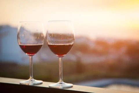 Redwine in sunset Stock Photos