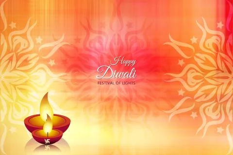 RedYellow2LampsDiwaliDesignBackground Stock Illustration