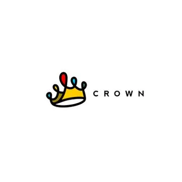 Red,yellow,blue combination of crown logo vector illustration Stock Illustration