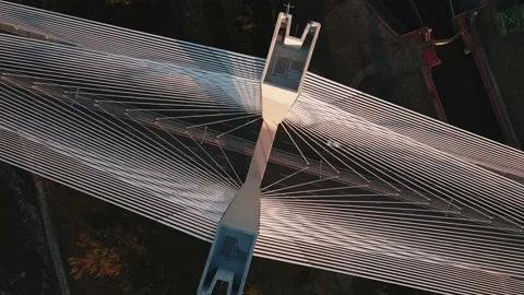 Redzinski Bridge, Wroclaw, Poland. Drone footage Stock Footage 233846779