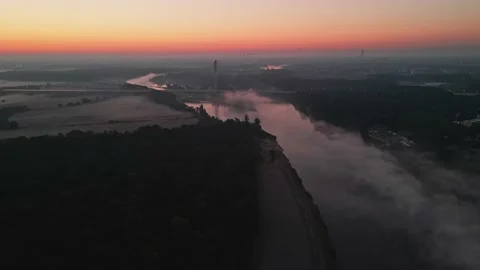 Redzinski Bridge, Wroclaw, Poland. Drone footage Stock Footage 233846783