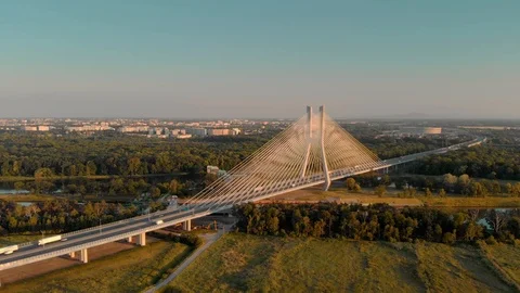 Redzinski bridge in Wroclaw in Poland Stock Footage 90728599
